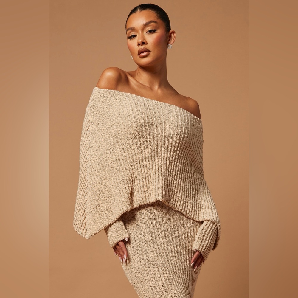 Fashion Nova Taupe Ribbed Knit Dress - Picture 9 of 11